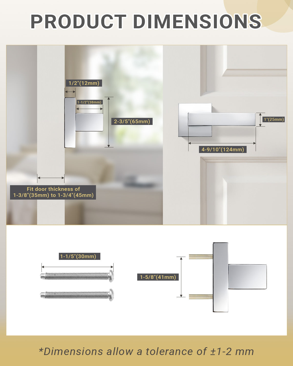 KNOBWELL Craftsman Heavy Duty Affordable Door Handles for Interior & Exterior Doors