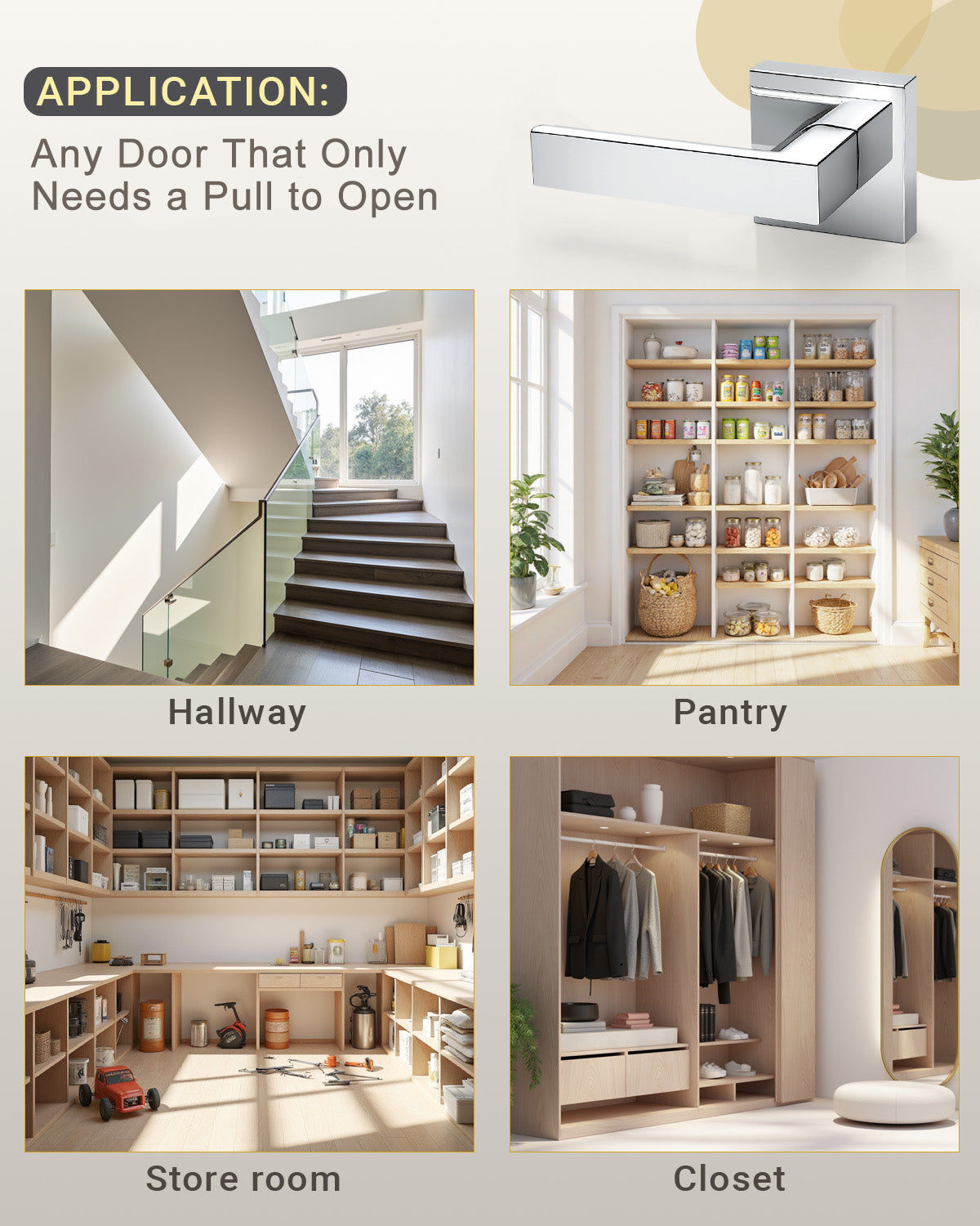 KNOBWELL Craftsman Heavy Duty Affordable Door Handles for Interior & Exterior Doors