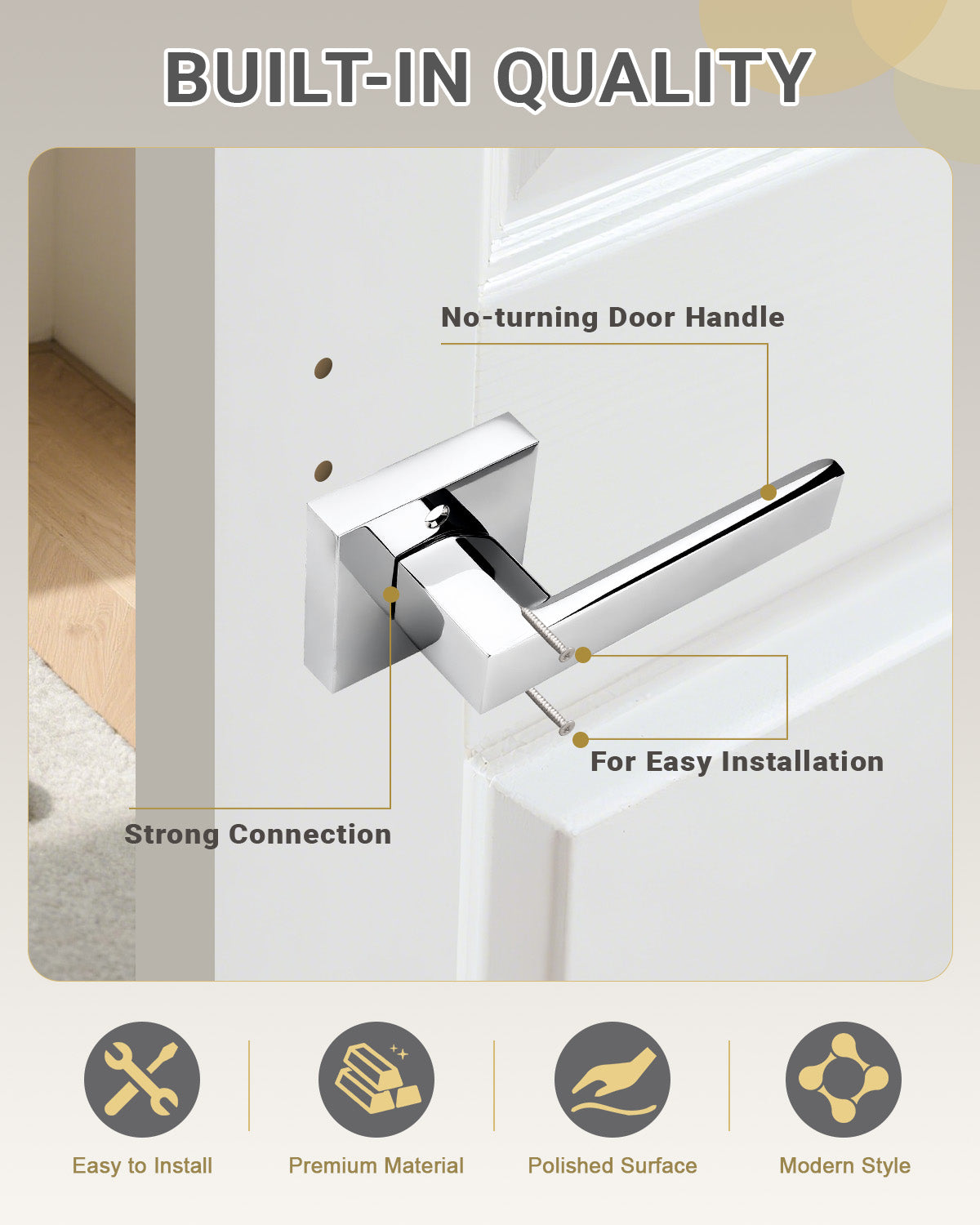 KNOBWELL Craftsman Heavy Duty Affordable Door Handles for Interior & Exterior Doors