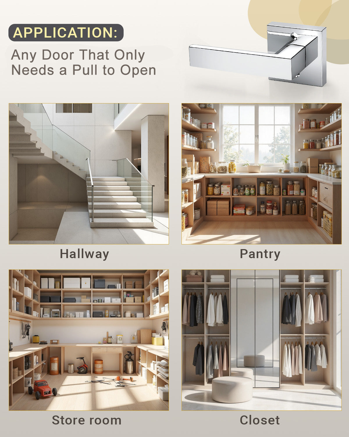 KNOBWELL Craftsman Heavy Duty Affordable Door Handles for Interior & Exterior Doors