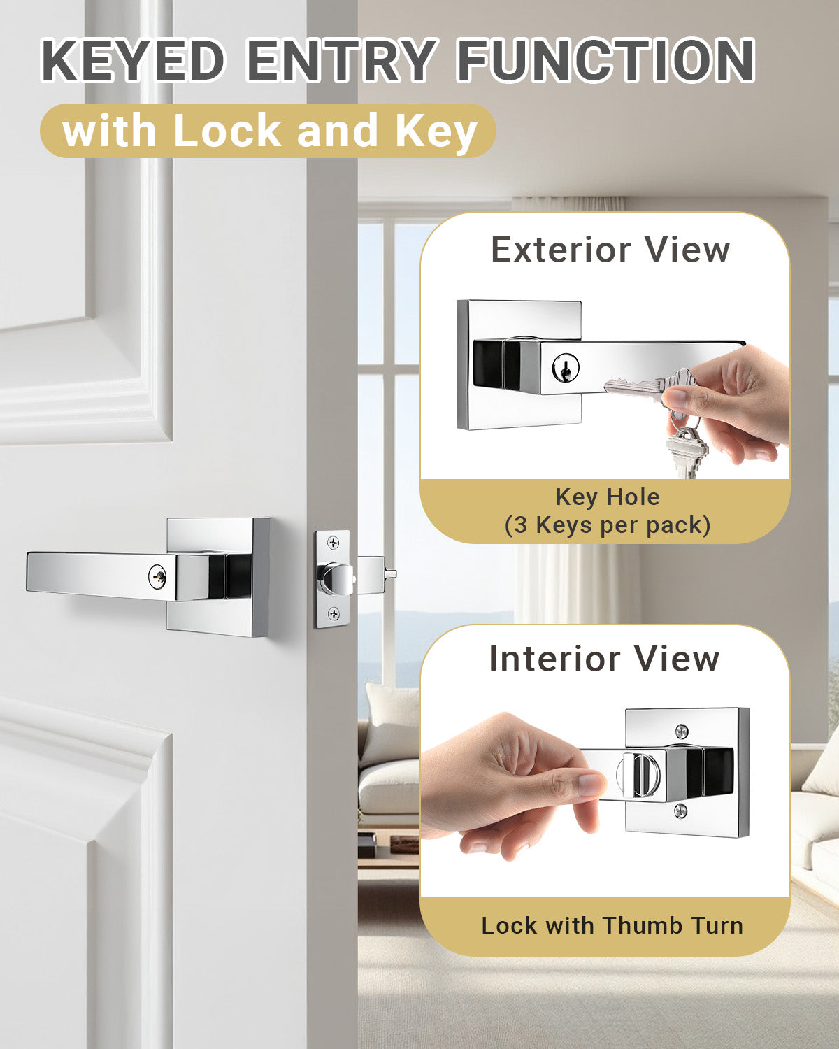 KNOBWELL Craftsman Heavy Duty Affordable Door Handles for Interior & Exterior Doors