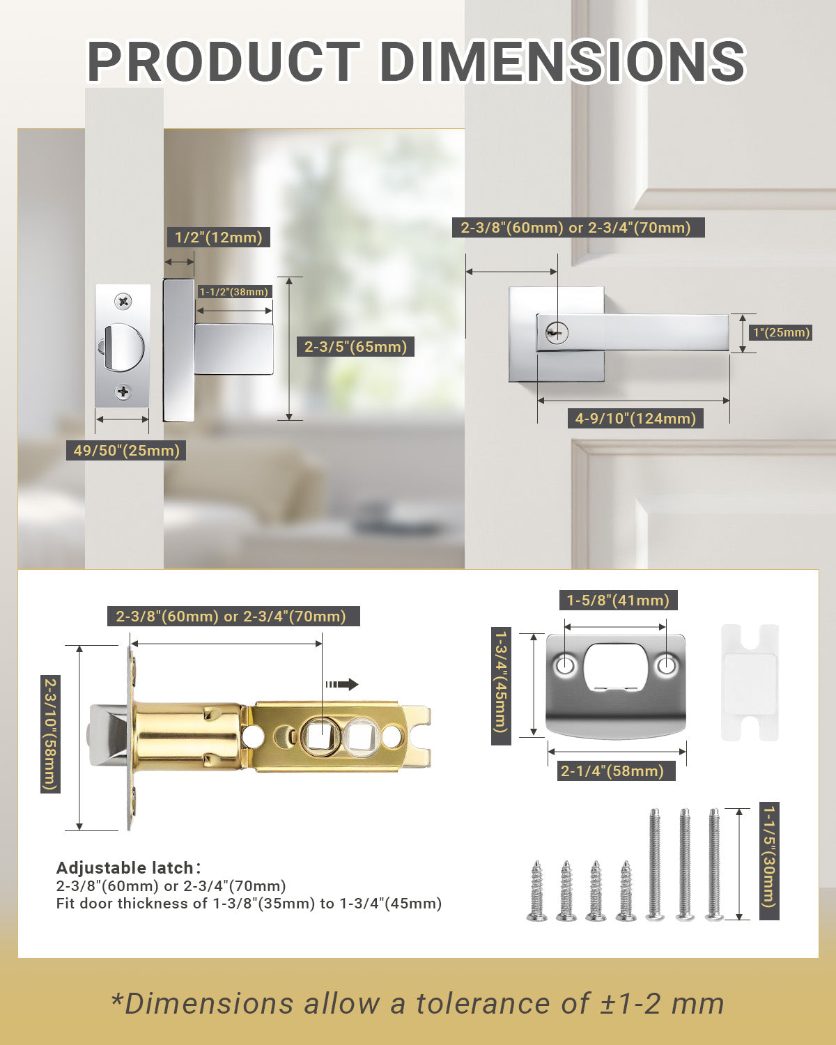 KNOBWELL Craftsman Heavy Duty Affordable Door Handles for Interior & Exterior Doors