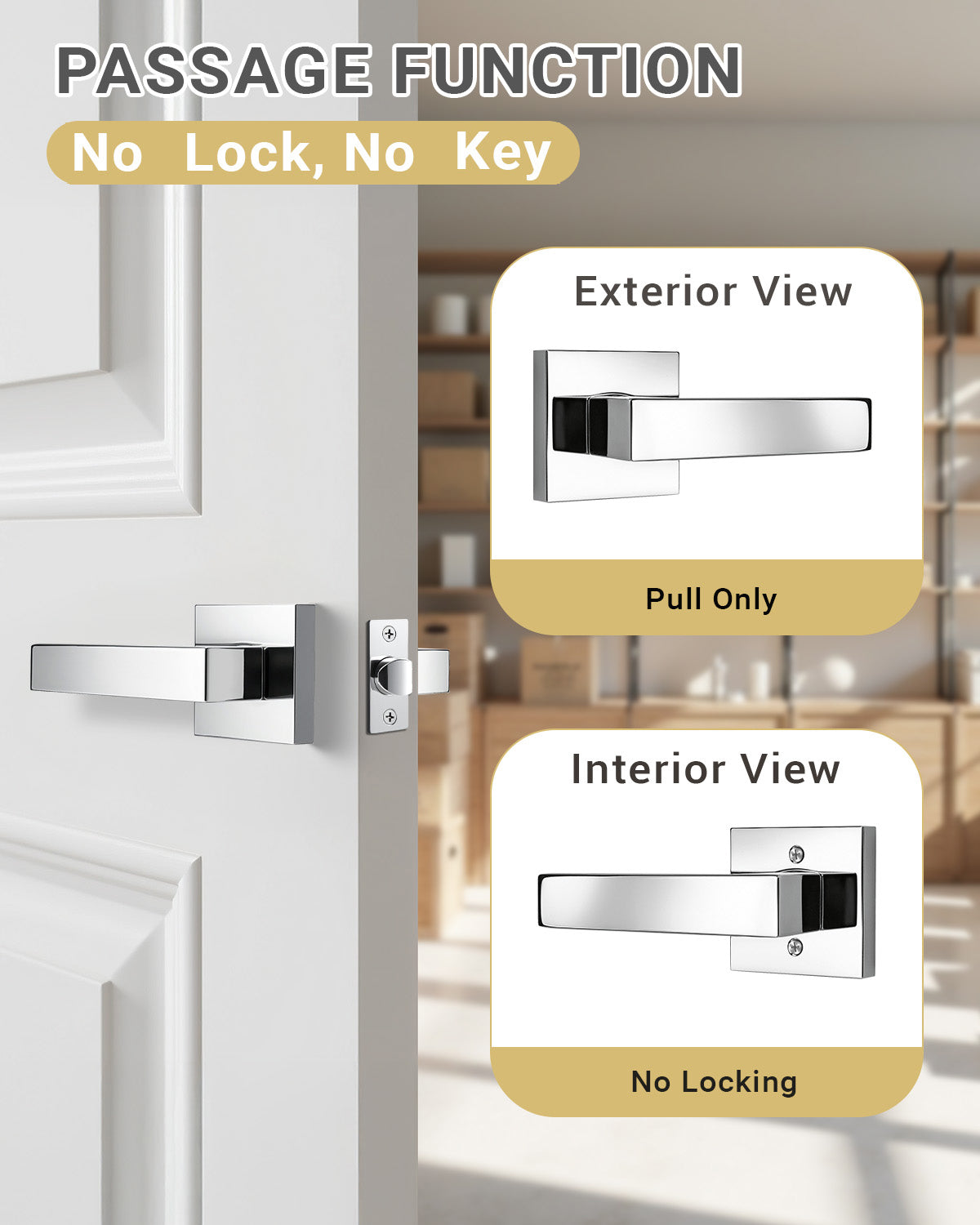 KNOBWELL Craftsman Heavy Duty Affordable Door Handles for Interior & Exterior Doors