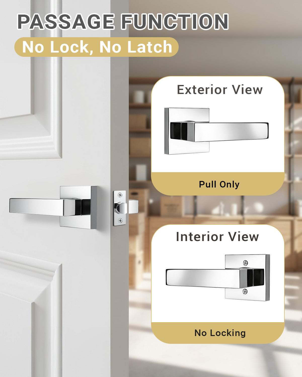 KNOBWELL Craftsman Heavy Duty Affordable Door Handles for Interior & Exterior Doors