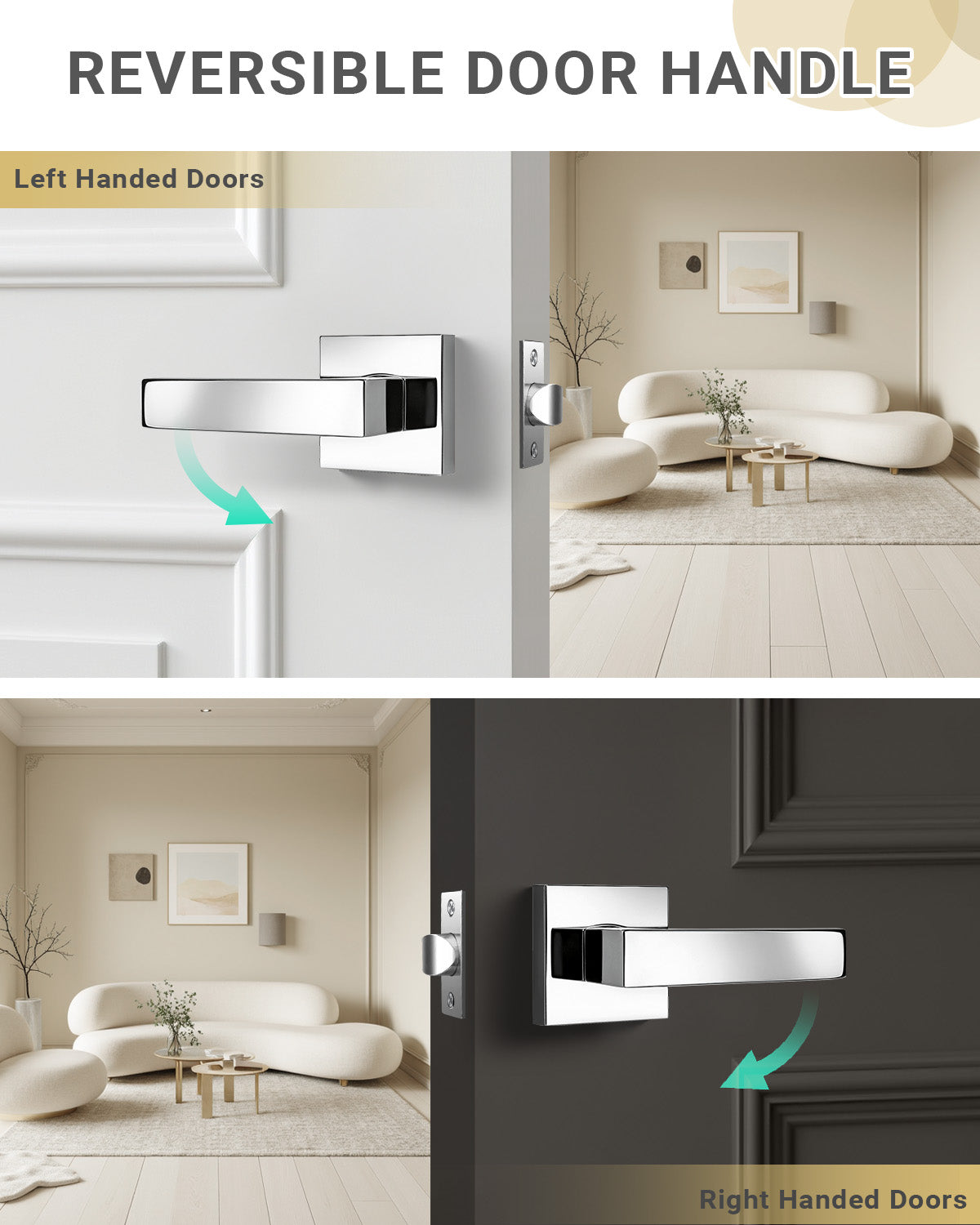 KNOBWELL Craftsman Heavy Duty Affordable Door Handles for Interior & Exterior Doors