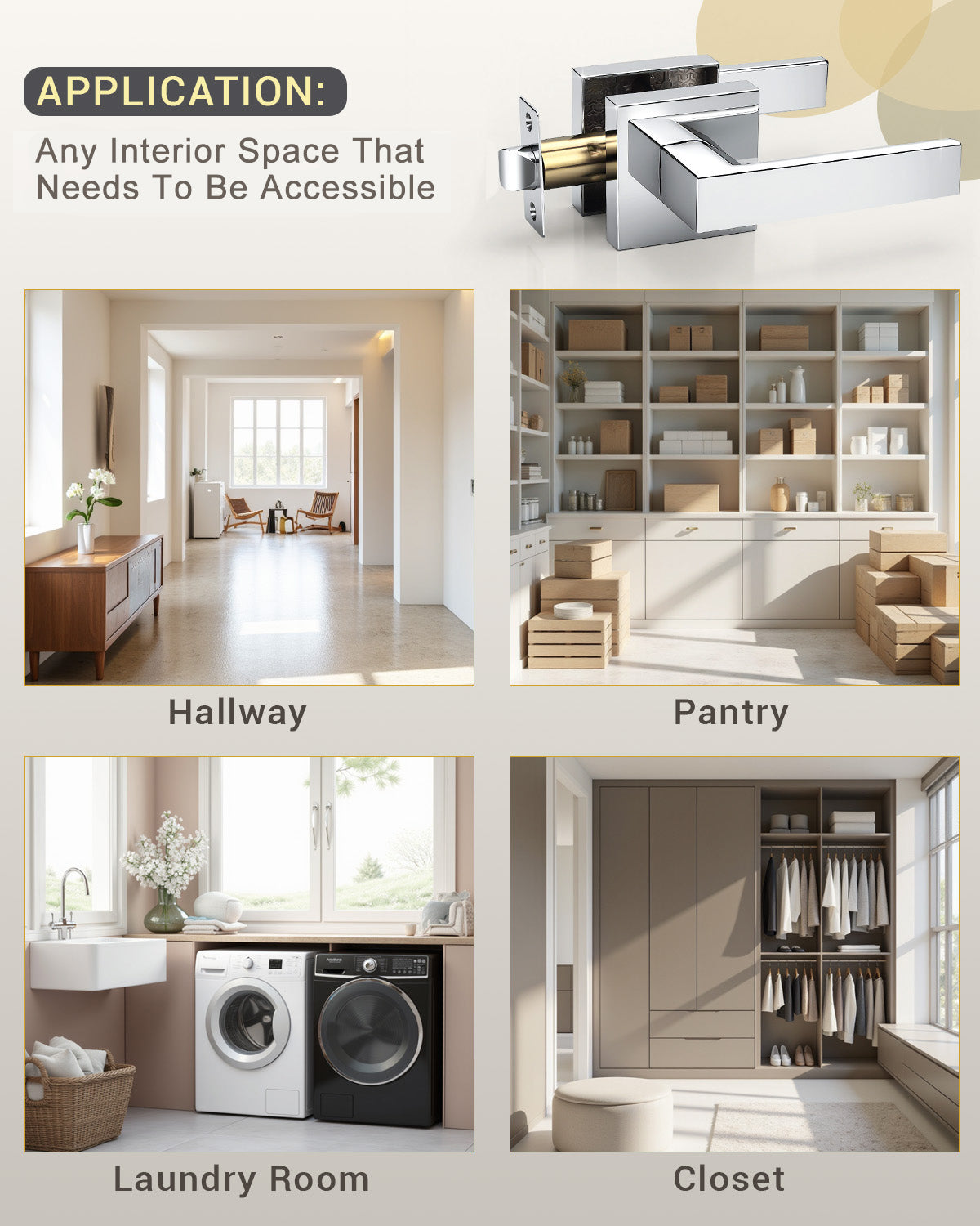 KNOBWELL Craftsman Heavy Duty Affordable Door Handles for Interior & Exterior Doors