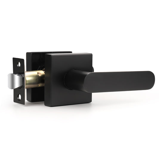 Knobwell Matte Black Door Handles, Contemporary Lever Design, Heavy Duty-DL03S