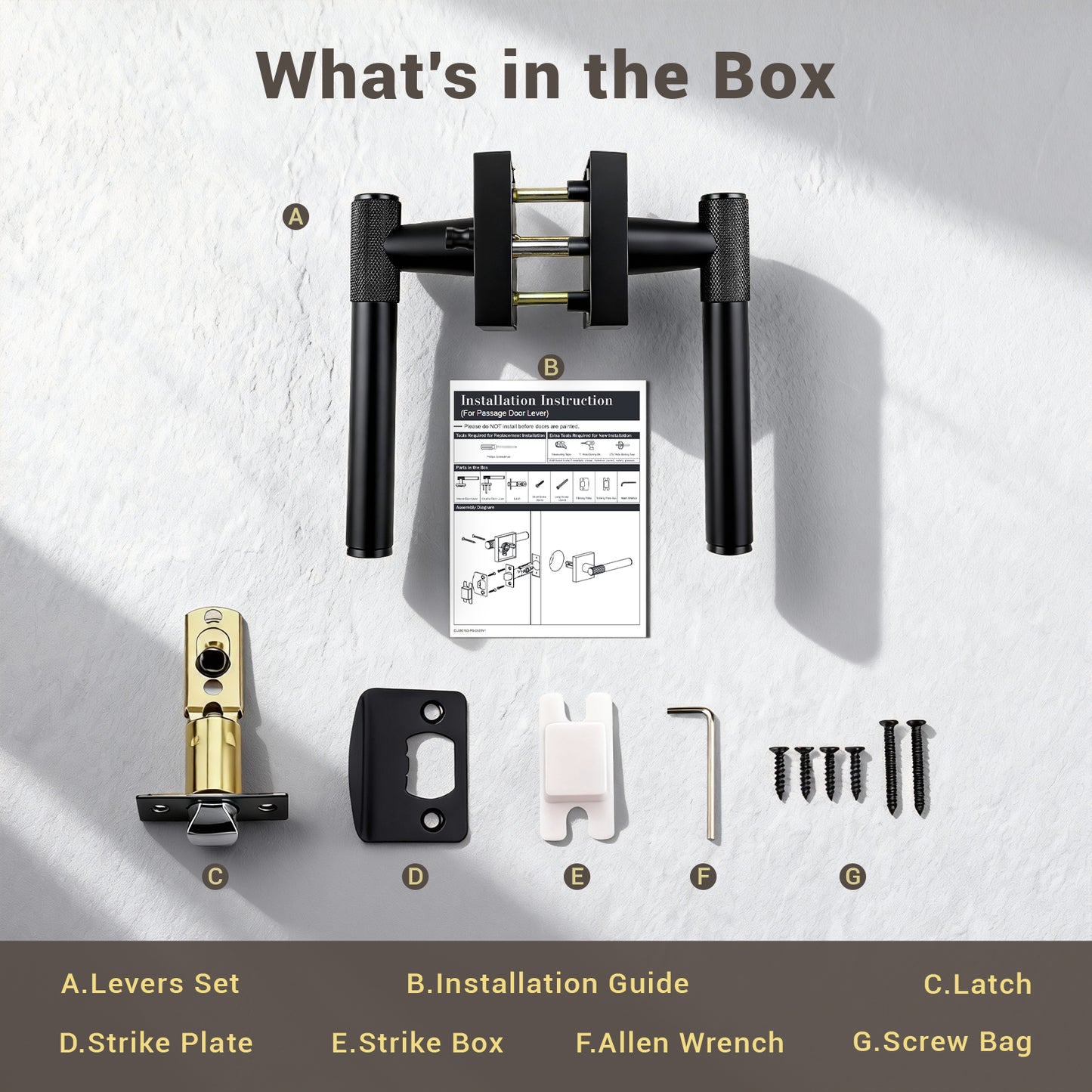 KNOBWELL Modern Knurled Design Door Handle, Various Function for Home Hardware