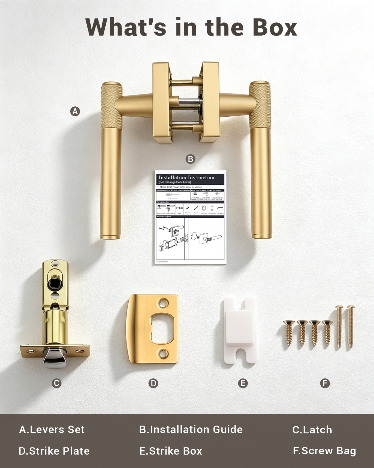 KNOBWELL Modern Knurled Design Door Handle, Various Function for Home Hardware