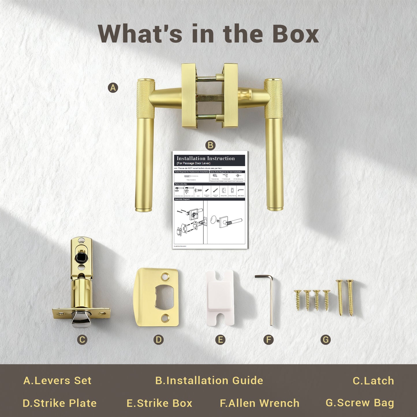 KNOBWELL Modern Knurled Design Door Handle, Various Function for Home Hardware