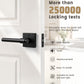 KNOBWELL Black Interior Door Handle 1 Pack, Heavy Duty Bedroom Door Knobs, Matte Black Door Knob with Lock, Keyless Push Button Privacy Lock for Bathroom, Sleek Ring Design