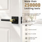 KNOBWELL Black Interior Door Handle 1 Pack, Heavy Duty Bedroom Door Knobs, Matte Black Door Knob with Lock, Keyless Push Button Privacy Lock for Bathroom, Sleek Ring Design