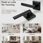 KNOBWELL Door Knob with Lock, 1 Pack Matte Black Door Handle Keyless– Framed Square Rosette, Enhanced Grip Lever, Adjustable Latch, 250K Cycles, Interior Privacy Handles for Bedroom/Bath/Home Office