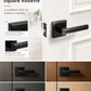 KNOBWELL Door Knob with Lock, 1 Pack Matte Black Door Handle Keyless– Framed Square Rosette, Enhanced Grip Lever, Adjustable Latch, 250K Cycles, Interior Privacy Handles for Bedroom/Bath/Home Office