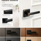 KNOBWELL Door Knob with Lock, 1 Pack Matte Black Door Handle Keyless– Framed Square Rosette, Enhanced Grip Lever, Adjustable Latch, 250K Cycles, Interior Privacy Handles for Bedroom/Bath/Home Office