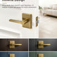 KNOBWELL Black Door Knobs, Matte Black Interior Door Handles with Privacy Locking Function, Bathroom Bedroom Door Knob Lock Keyless, 1 Pack, Long Plate Design