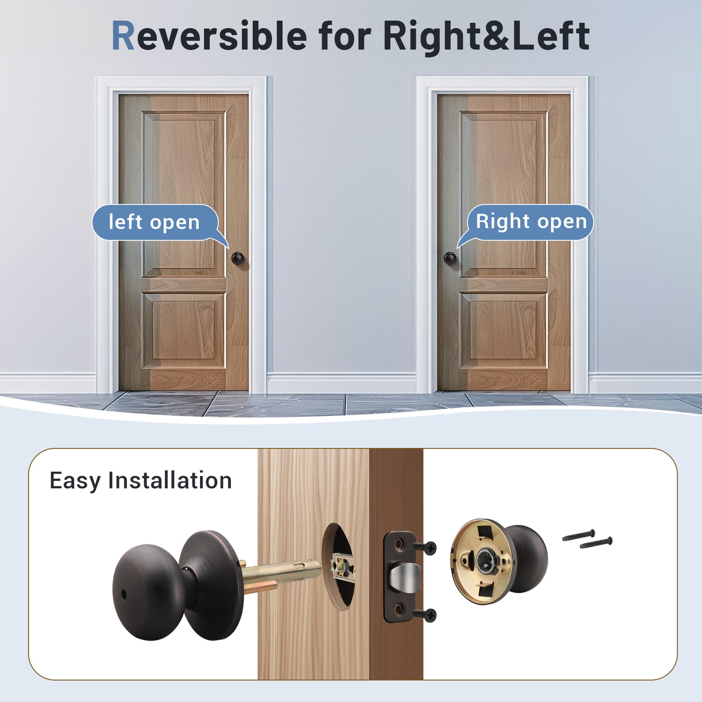 Flat Ball Shape Door Knobs - DL5766