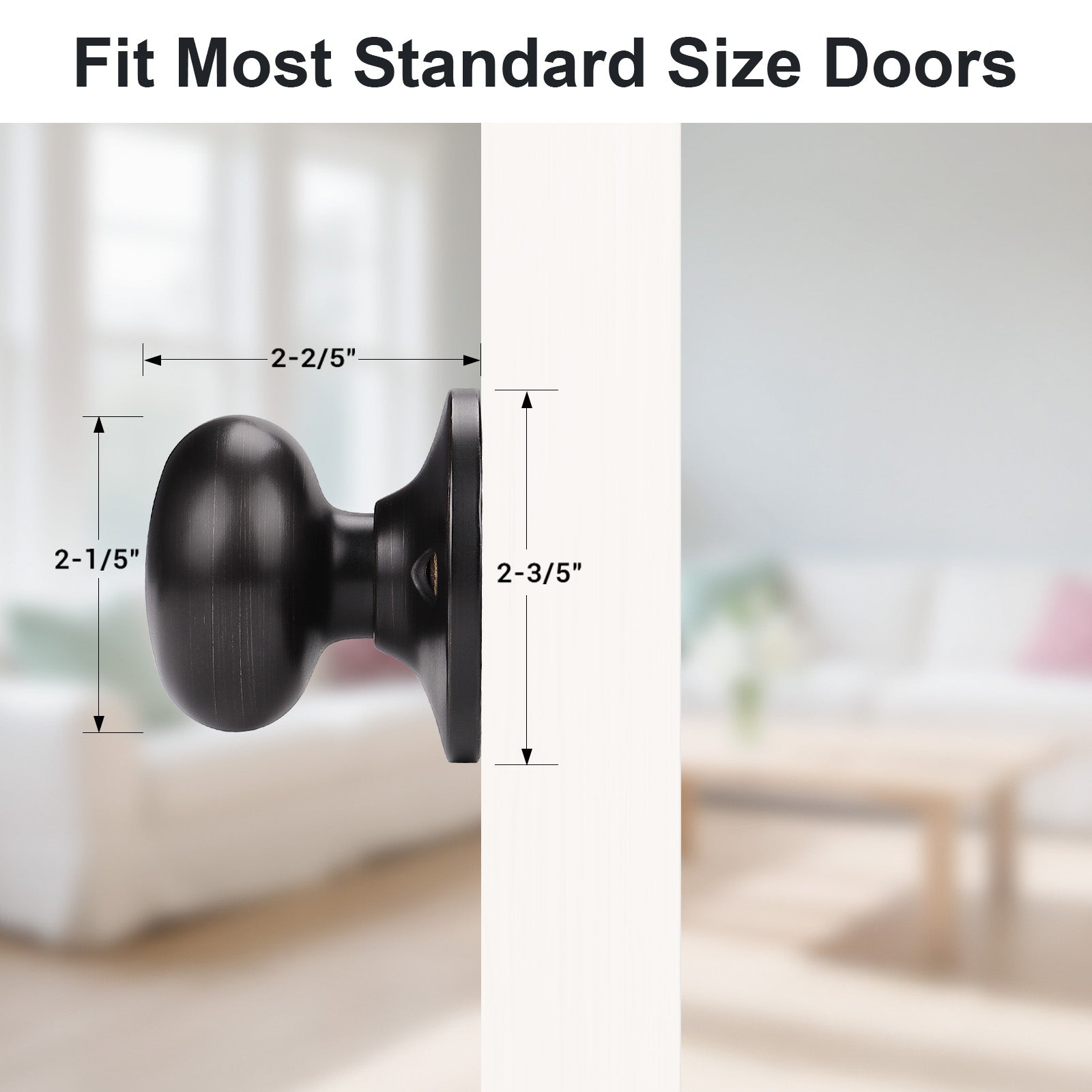 Size dimensions of KNOBWELL Bronze Single Non-Turning Dummy Knobs For Decorative Use