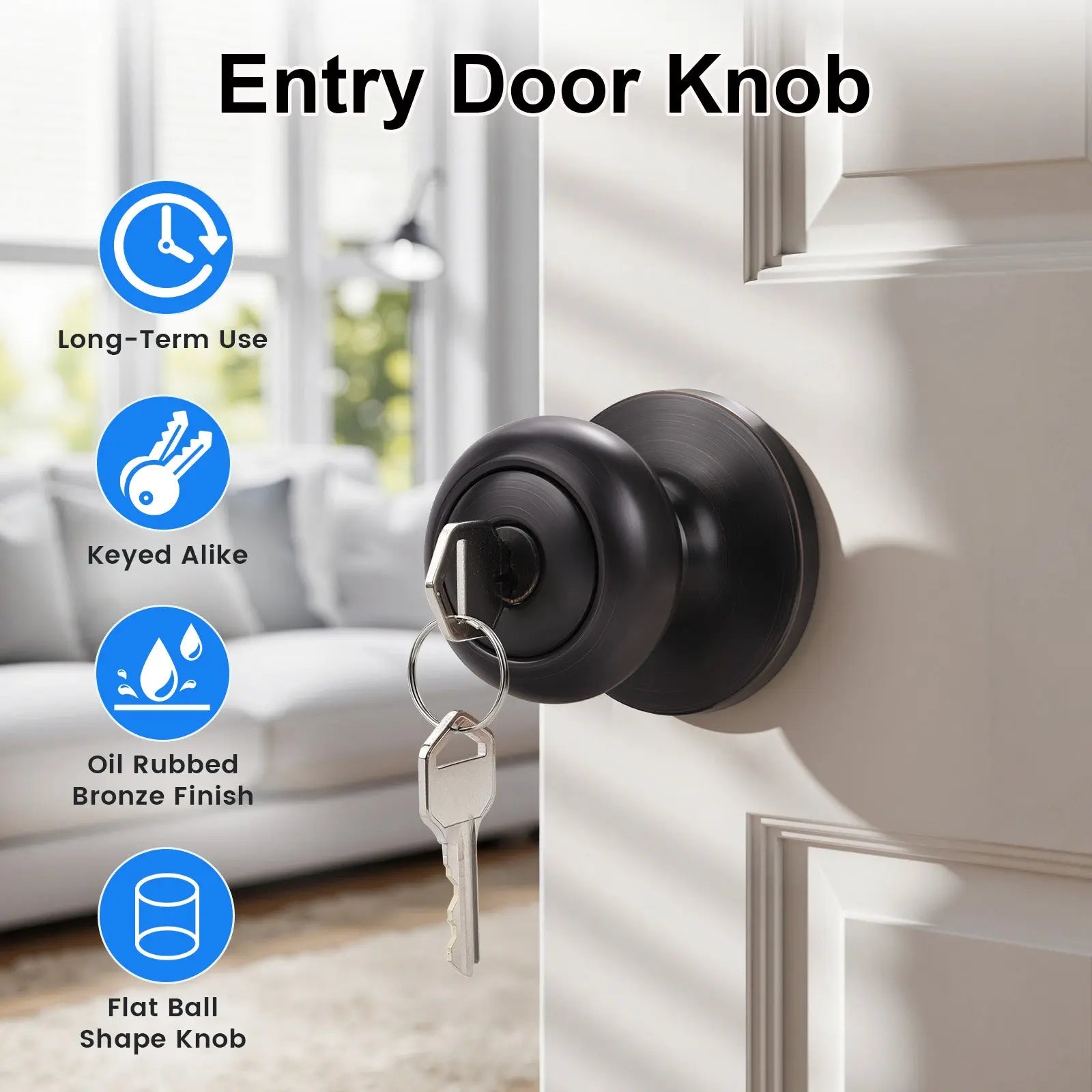 Function of KNOBWELL Keyed Alike Bronze Door Knobs-Multiple Locks with Same Key