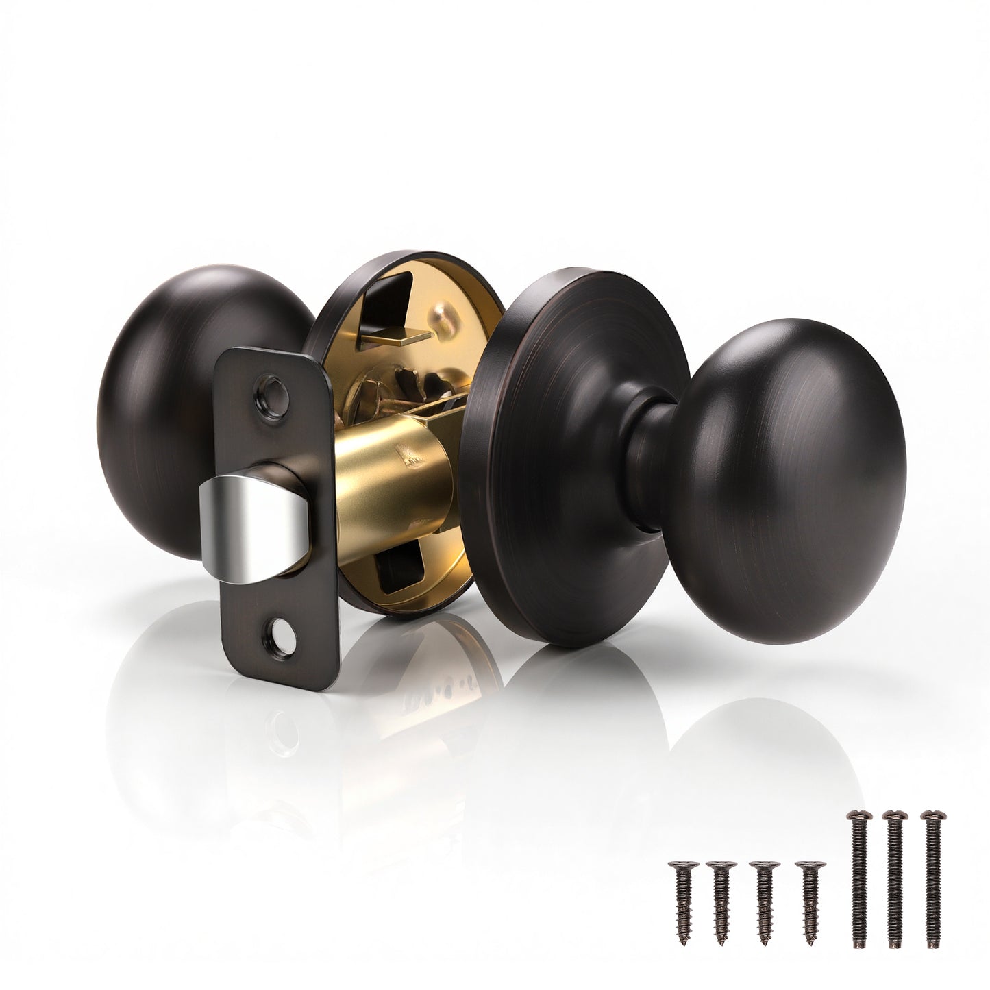 KNOBWELL Modern Round Keyless Interior Door Knobs-All Function