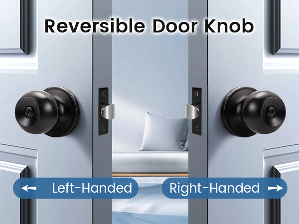 Round Ball Push Button Privacy Door Knobs - DL607BK