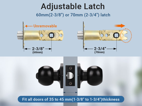 Round Ball Keyed Entry Door Knobs (Different Keys) - DL607ET