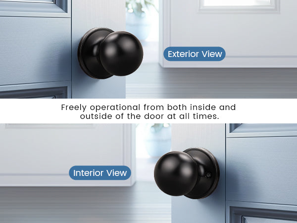 Round Ball Passage Door Knobs (No Lock) - DL607PS