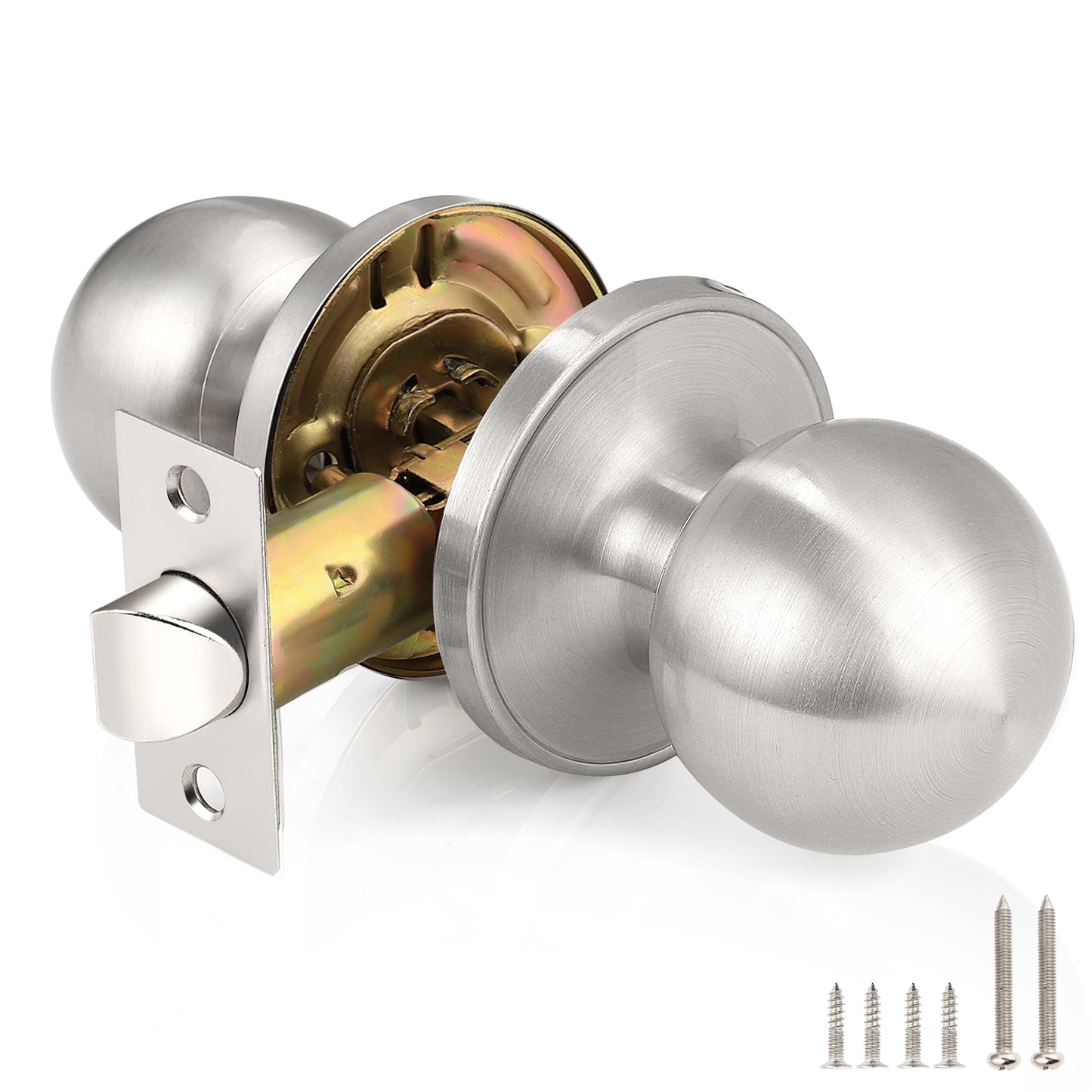 Round Ball Passage Door Knobs (No Lock) - DL607PS