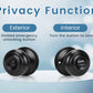 front and back view of knobwell flat ball black privacy door knobs