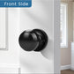 Side view of KNOBWELL Flat Ball Matte Black Passage Door Knobs With Non Locking