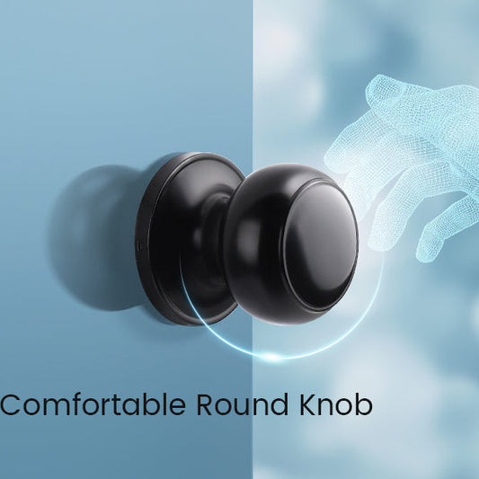 KNOBWELL Flat Ball Matte Black Passage Door Knobs