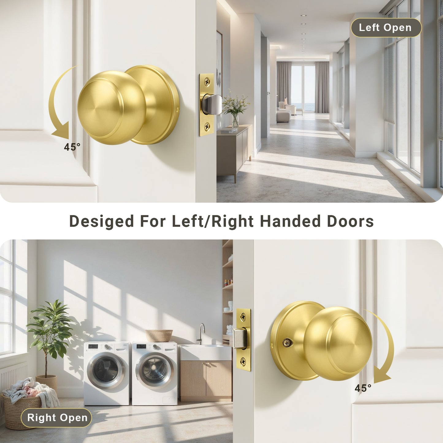 KNOBWELL Flat Ball Multi-Function Interior & Outdoor Door Knobs