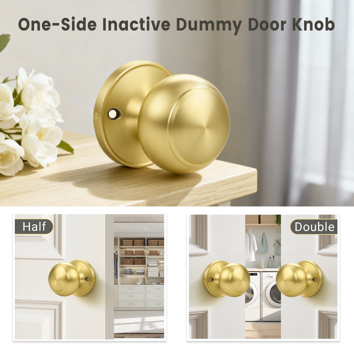 KNOBWELL Flat Ball Multi-Function Interior & Outdoor Door Knobs