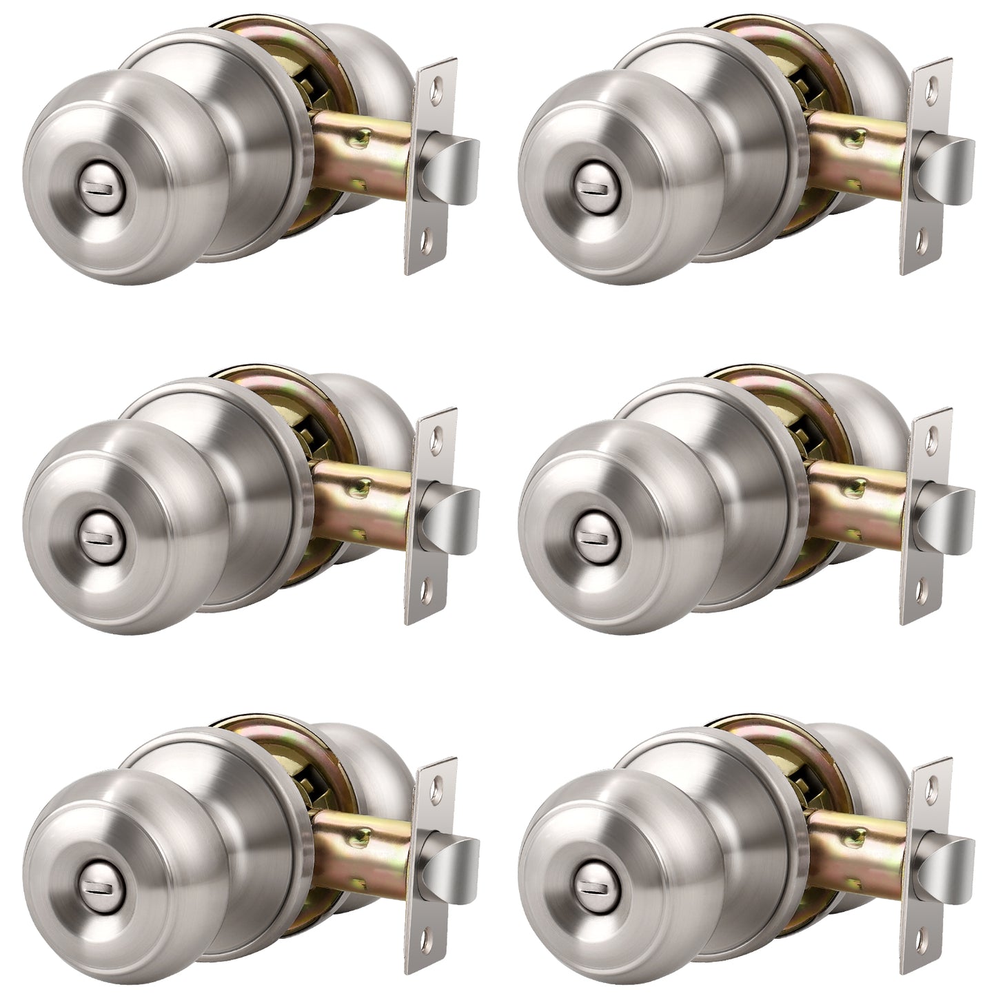 Round Push Button Privacy Door Knobs - DL609BK