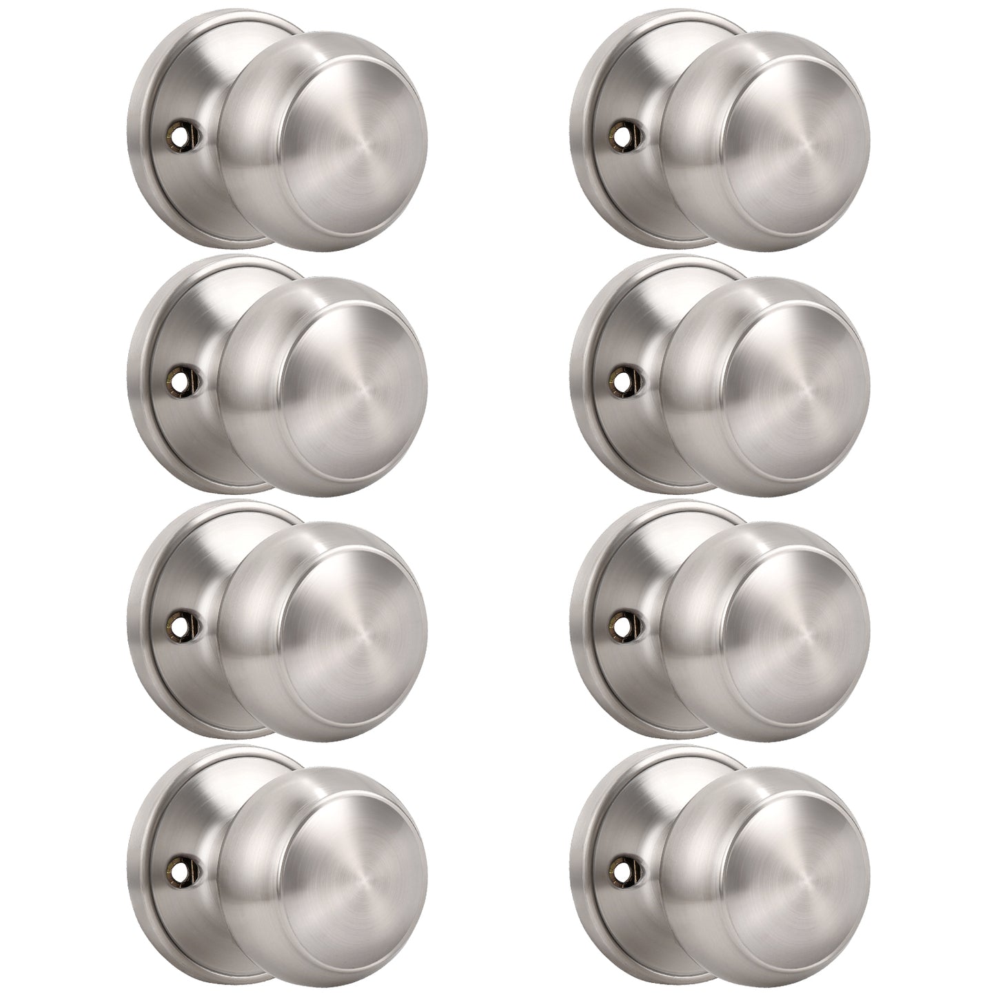 KNOBWELL Satin Nickel Door Knobs Interior Door Knobs Hallway and Closet Door Knob, Bedroom Door Knob