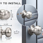 Size dimension of KNOBWELL Affordable Dummy Stainless Steel Door Knobs 