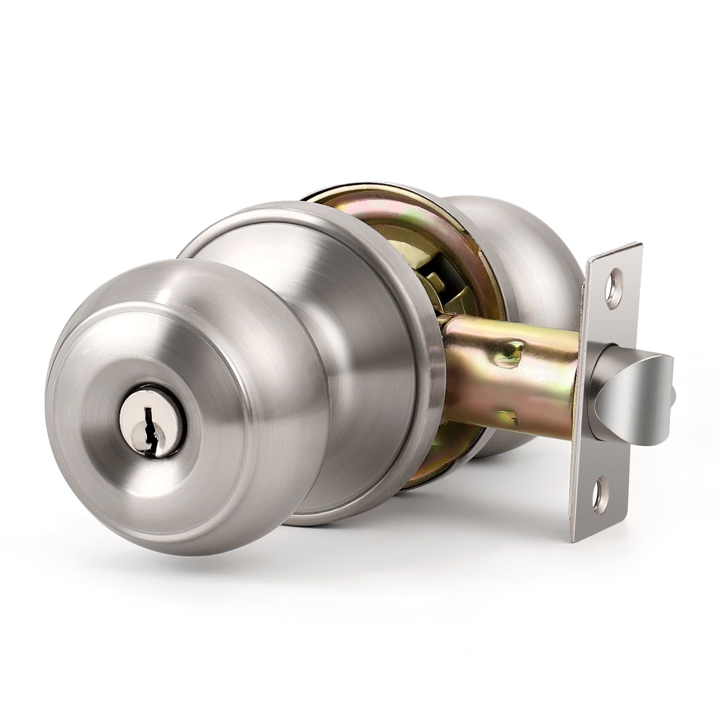 KNOBWELL Satin Nickel Door Knobs Interior Door Knobs Hallway and Closet Door Knob, Bedroom Door Knob