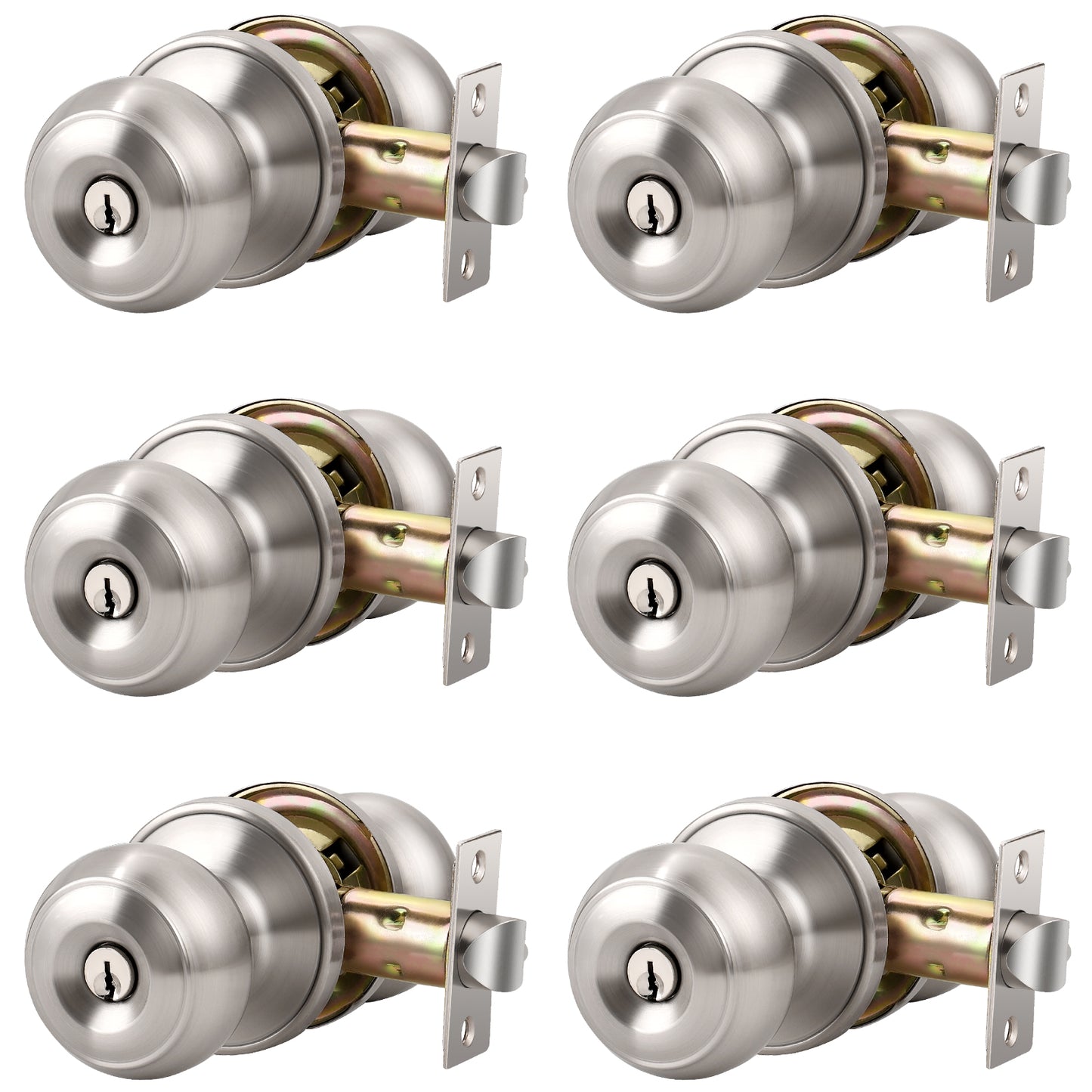 Round Push Button Privacy Door Knobs - DL609BK