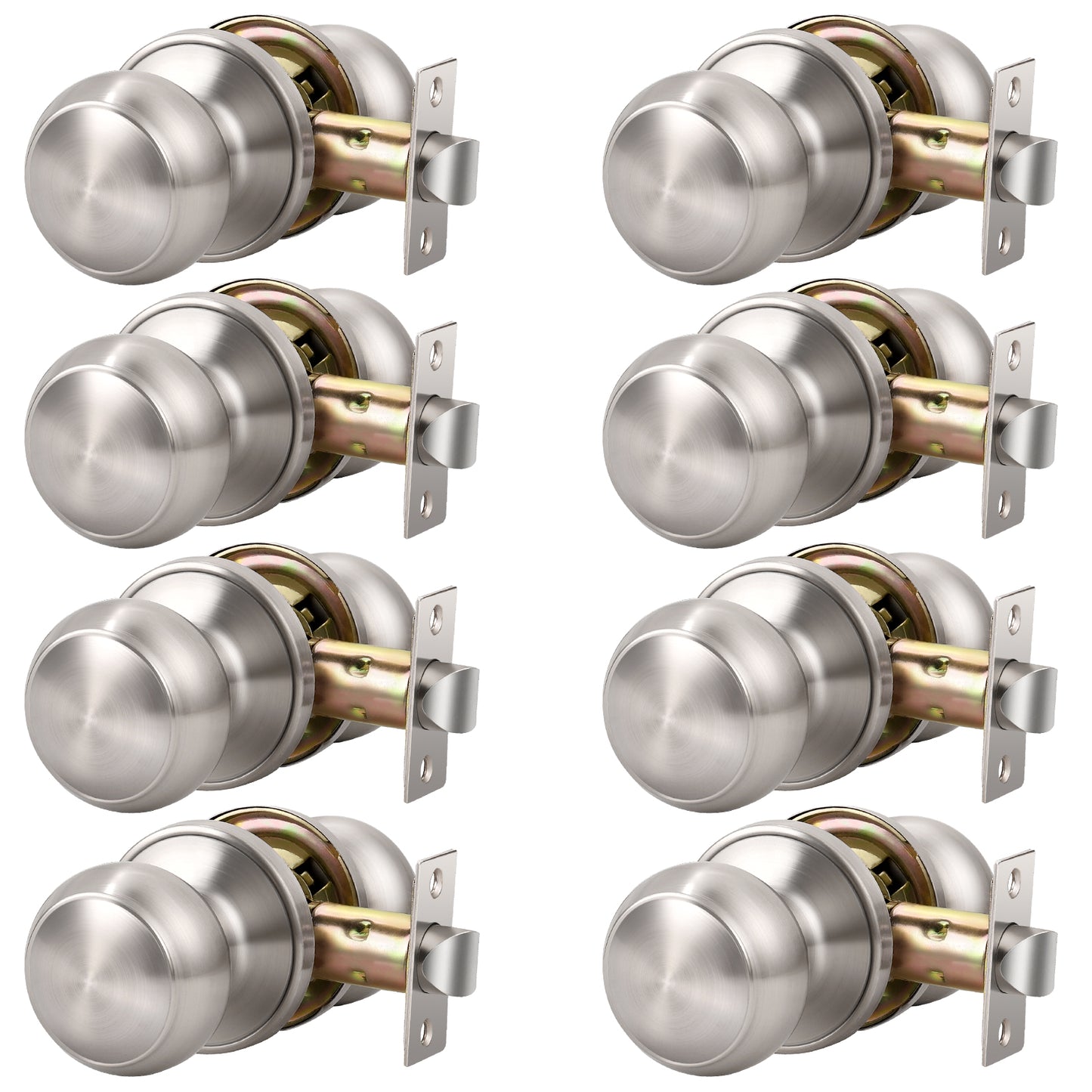 KNOBWELL Satin Nickel Door Knobs Interior Door Knobs Hallway and Closet Door Knob, Bedroom Door Knob