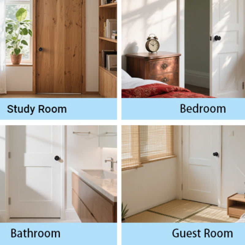 KNOBWELL Cylinder Ball Interior Privacy Door Knobs With Lock For Bedroom - KNOBWELL