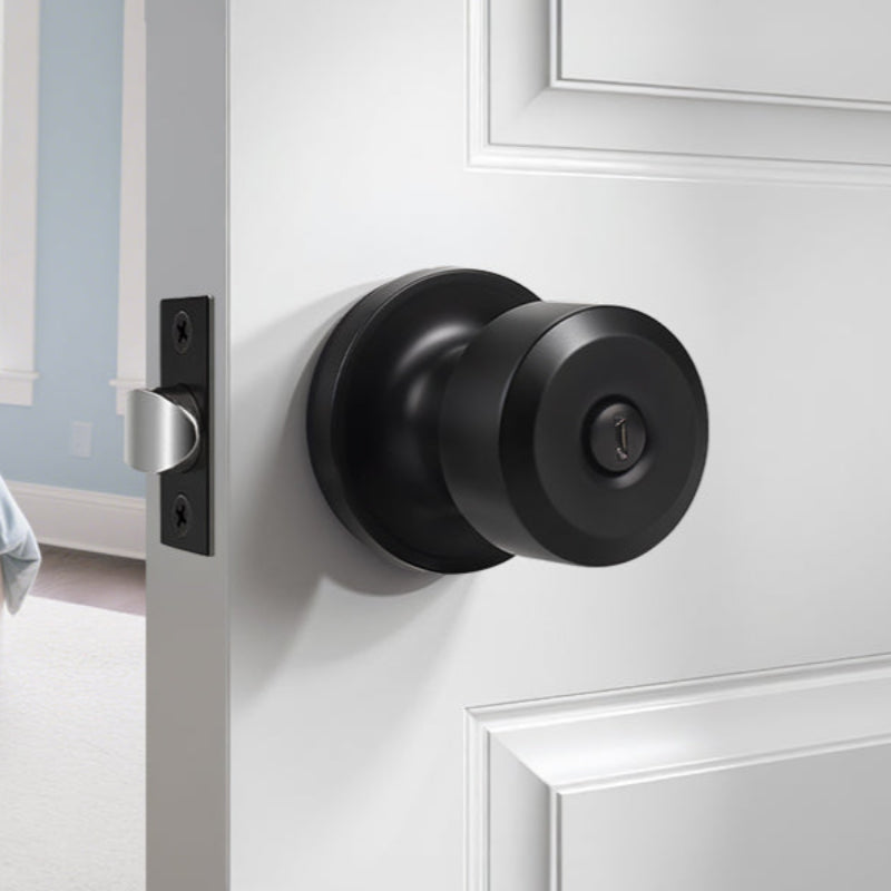 KNOBWELL Cylinder Ball Interior Privacy Door Knobs With Lock For Bedroom - KNOBWELL