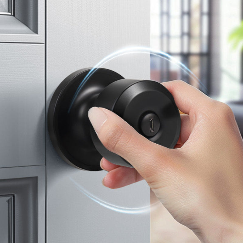 KNOBWELL Cylinder Ball Interior Privacy Door Knobs With Lock For Bedroom - KNOBWELL