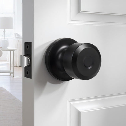 KNOBWELL Matte Black Interior Passage Door Knobs