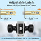 Size dimensions of KNOBWELL Matte Black Interior Passage Door Knobs – Non-Locking Hardware for Hallways