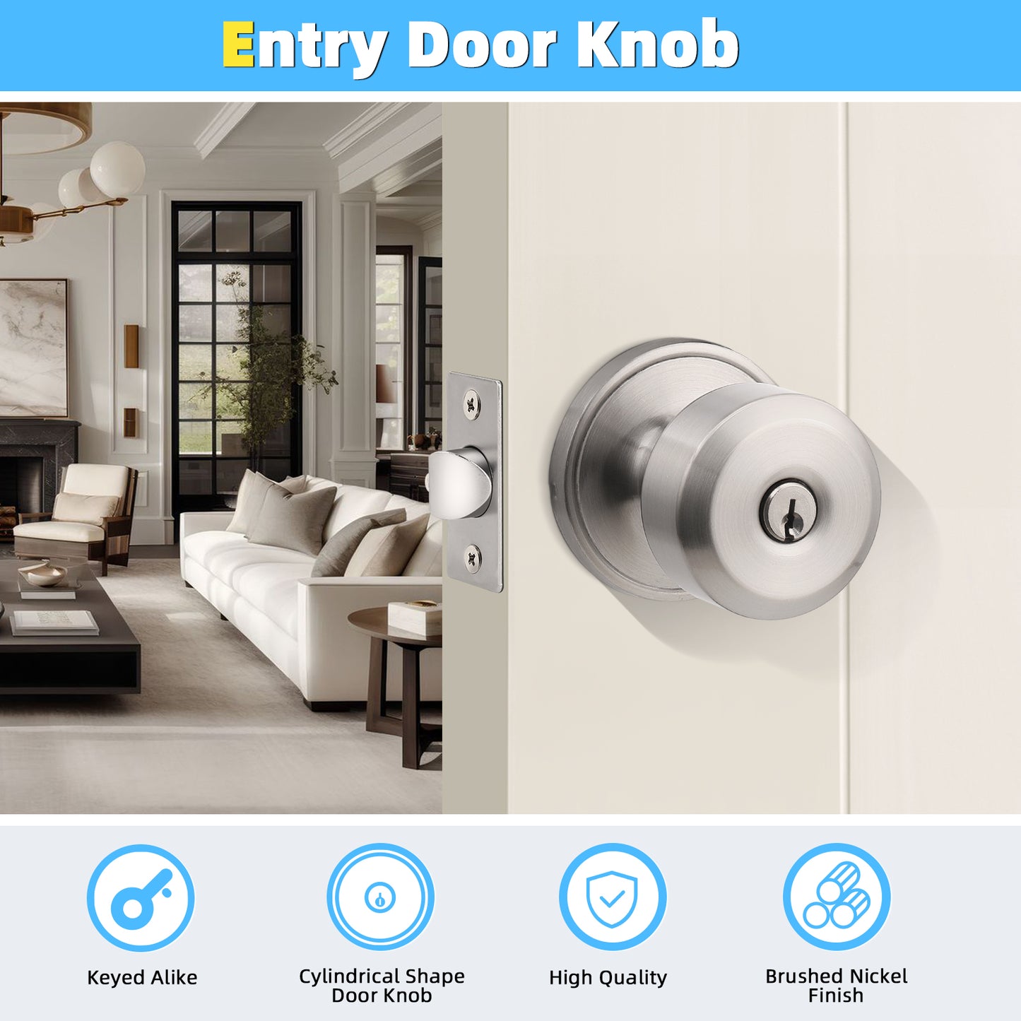 Cylindrical Shape Door Knobs - DL610