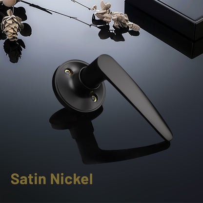 KNOBWELL Decorative Minimalist French Door Handle Set with Dummy Lever