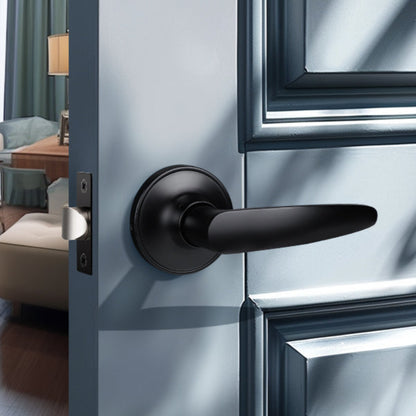Front Door View of KNOBWELL Decorative Minimalist French Door Handle Set with Dummy Lever