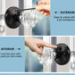 Front and back view of Knobwell black privacy vintage glass door knobs
