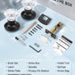 Knobwell black privacy vintage glass door knobs with latch and hardware components