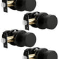 KNOBWELL 1 Pack Satin Brass Door Knobs Interior, Passage Brass Door Handle for Closet Hallway Keyless, Reversible Modern Design Levers Closet Knobs, Anti-Slip Threaded Grip, 250000 Cycles